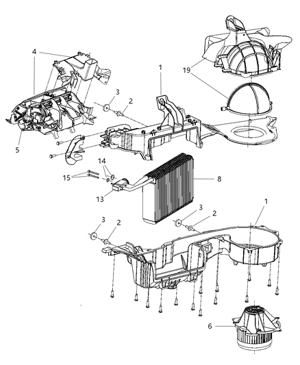 1991 Dodge B250 Core Heater Diagram for 5061586AA