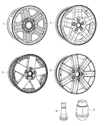 1990 Dodge D250 Wheel Aluminum Diagram for 1TK93AAAAA