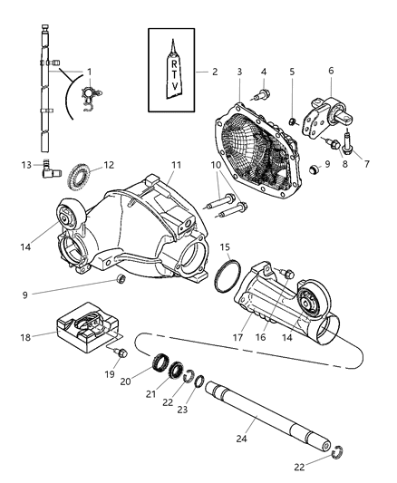 Damper Axle Diagram for 52114554AA