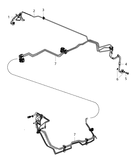2020 Jeep Wrangler Bundle Fuel Line Diagram for 68225091AD