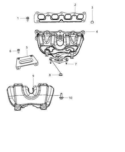 2000 Dodge Durango Manifold Exhaust Diagram for 4693342AD