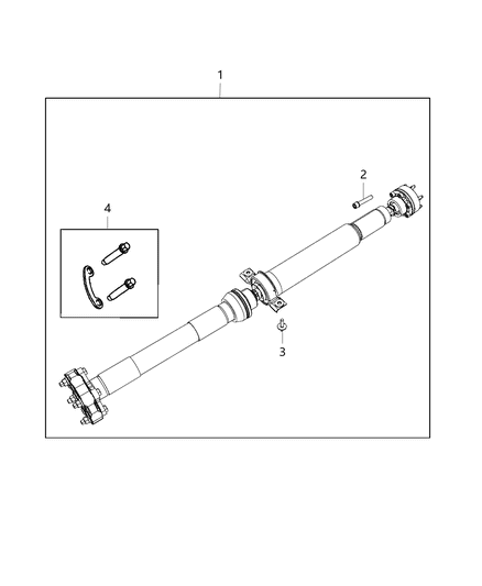 1999 Dodge Ram 3500 Van Shaft Drive Rear 2-Piece Diagram for 52123622AA