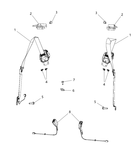 Seat Belt Buckle Half Diagram for 1YW78DX9AB
