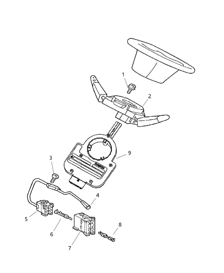 Switch Steering Column Diagram for 5103745AA