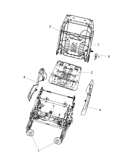 2018 Dodge Journey Shield Seat Cushion Diagram for 1PF70HL1AA