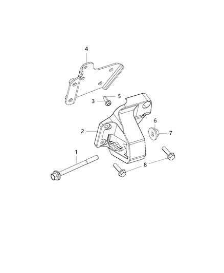 2014 Ram 1500 Insulator Engine Mount Diagram for 68159769AC