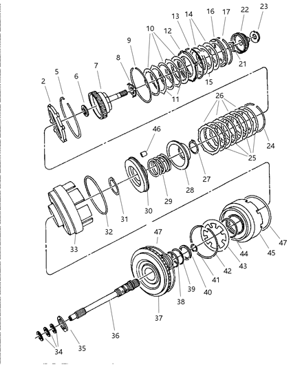 Piston Underdrive Diagram for 4800231AA
