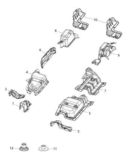 Heat Shield Dash Diagram for 68214230AB