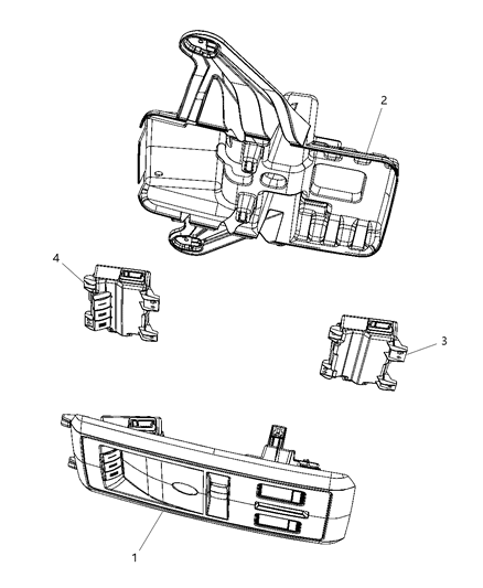 2002 Chrysler Concorde Housing Overhead Console Diagram for 1PQ15BD1AA