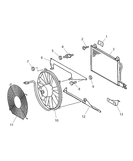 2024 Ram ProMaster 2500 Stud Cooling Fan Diagram for 5104031AA