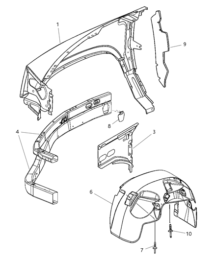 2008 Chrysler PT Cruiser Closure Radiator Diagram for 55359645AB