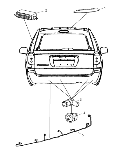 Bezel Parking Distance Diagram for ZN87RXFAA