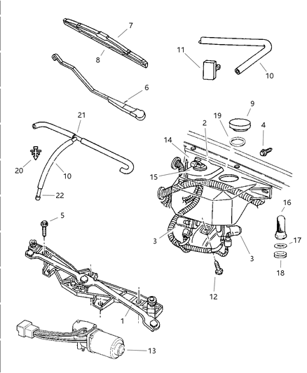 1997 Jeep Grand Cherokee Seal Washer Pump Filter Diagram for 56000592