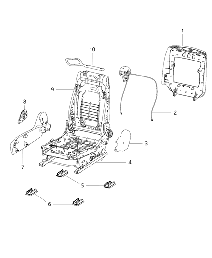 Panel Front Seat Back Diagram for 1UV14XDVAA