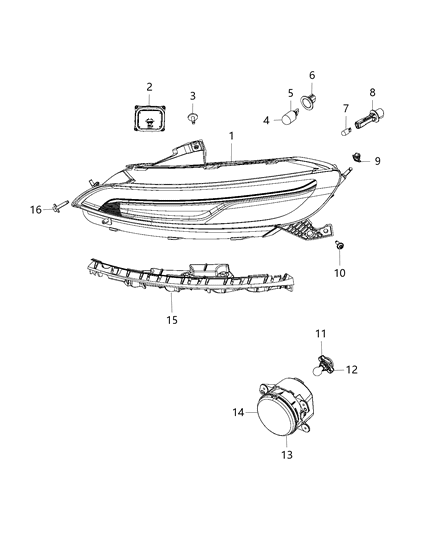 Lamp Parking And Turn Signal Diagram for 68321887AB