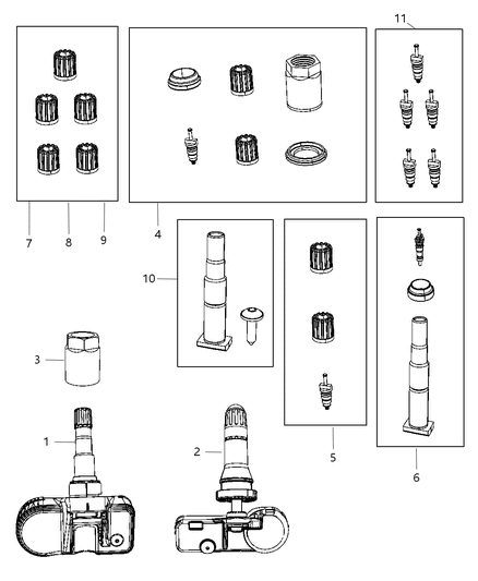 Sensor Tire Pressure Diagram for 56029465AB