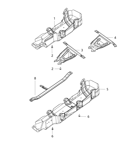 Skid Plate Transfer Case Diagram for 68084722AA