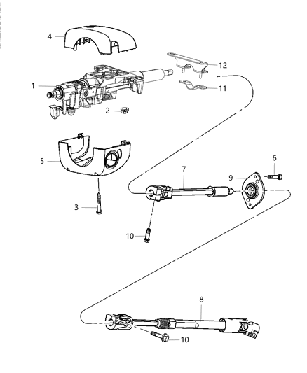 1990 Jeep Wagoneer Column Steering Diagram for 68159858AA