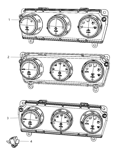 Control A/C And Heater Diagram for 55111943AD