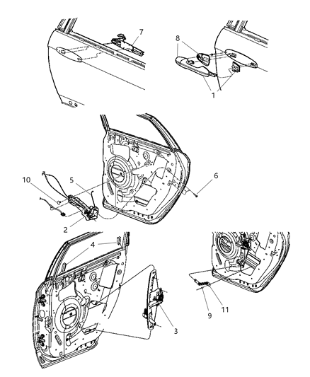 Latch Rear Door Diagram for 5054439AA