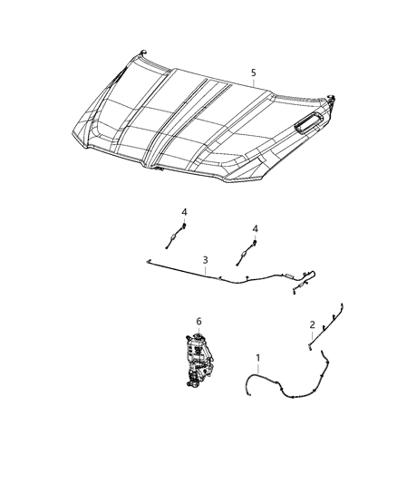 2021 Ram 1500 Washer Hose, Front Diagram for 68291573AC