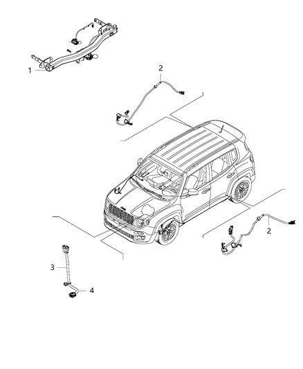 2017 Jeep Compass Wiring Jumper Transmission Harness To Actuator Diagram for 68254577AA