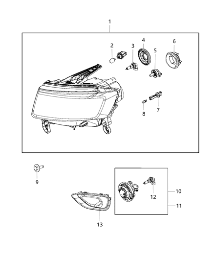 Headlamp Diagram for 68236109AB