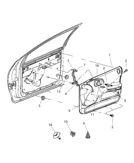 Bezel Door Trim Panel Diagram for TS49AAAAA