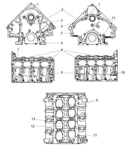 2007 Jeep Grand Cherokee Engine Short Block See Note Diagram for 5159561AB