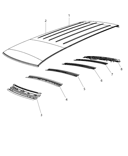 Reinforcement Liftgate Opening Upper Diagram for 4894645AE