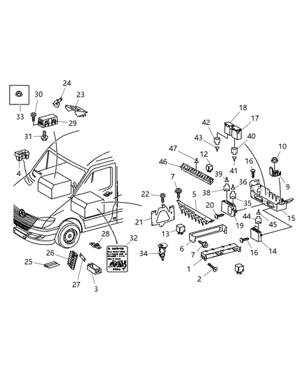 2008 Dodge Sprinter 2500 Module Trailer Tow Diagram for 68013388AA