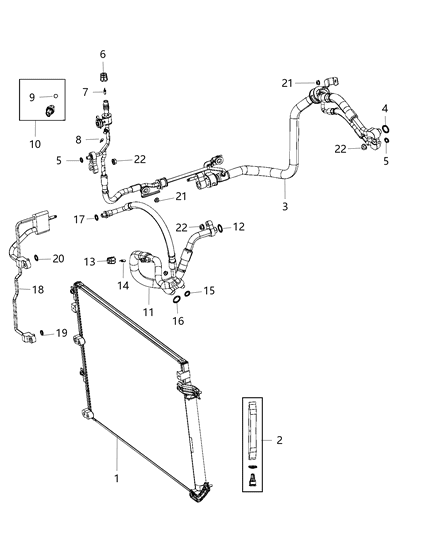 2007 Jeep Commander Line A/C Suction & Discharge Diagram for 68288351AA