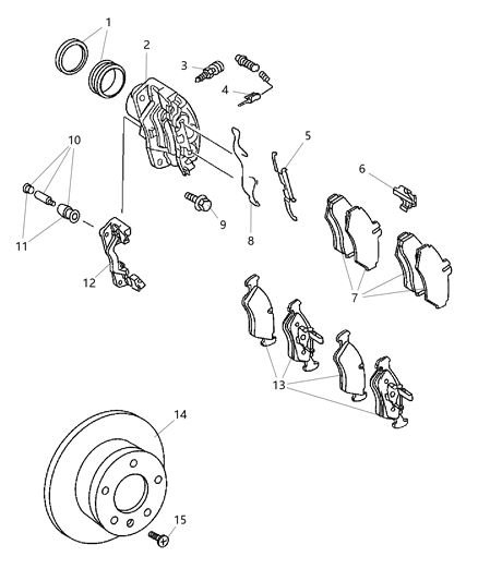 2002 Dodge Sprinter 2500 Rotor Brake Diagram for 5103603AA