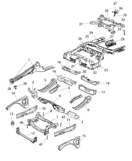 Nut/Rivet Hexagon Drive M8X1.25X17.78 Repair Diagram for 6507091AA