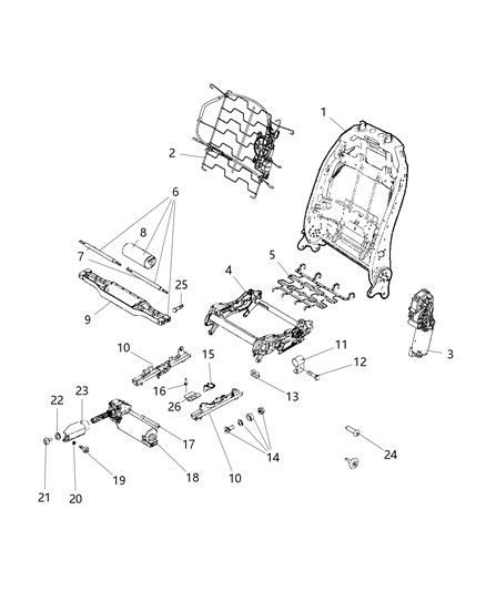 2000 Chrysler Sebring Motor Assembly Power Seat Diagram for 68324872AA
