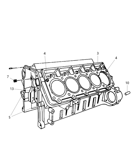2004 Dodge Ram 1500 Block Short Diagram for 5135748AA