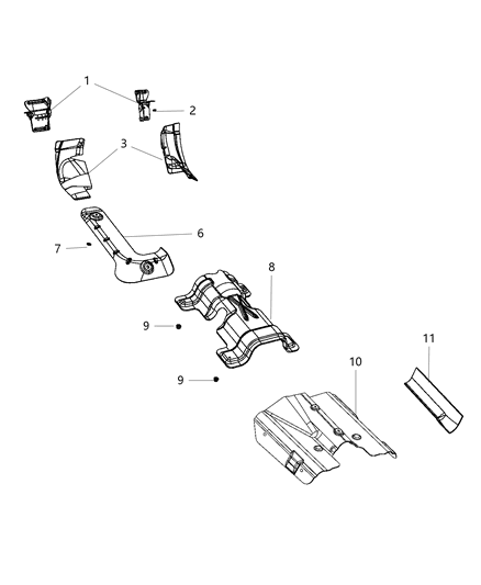 1997 Dodge B1500 Shield Exhaust Front Pipe, Passenger Side Diagram for 4780854AC