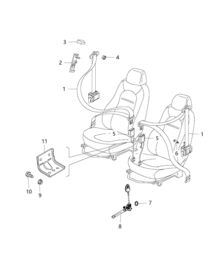 Cover Adjustable Turning Loop Diagram for 68125366AA