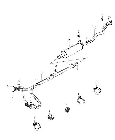 Resonator And Tailpipe Exhaust Diagram for 55398328AC
