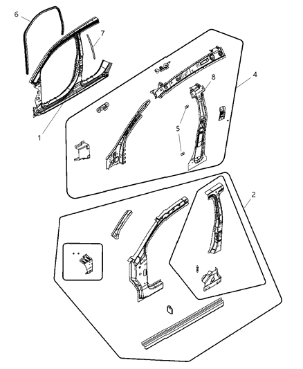 Panel Bodyside Aperture Inner Diagram for 5115917AB