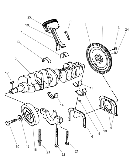 2000 Dodge Viper Washer, Damper To Crankshaft Diagram for 6034504