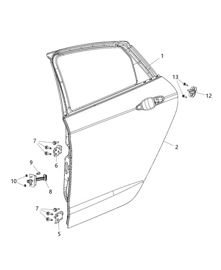 Door Rear Diagram for 68248178AB