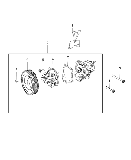 Pump Water Diagram for 5047389AB