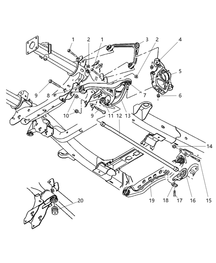 Arm Lower Control Front Diagram for 52855528AA