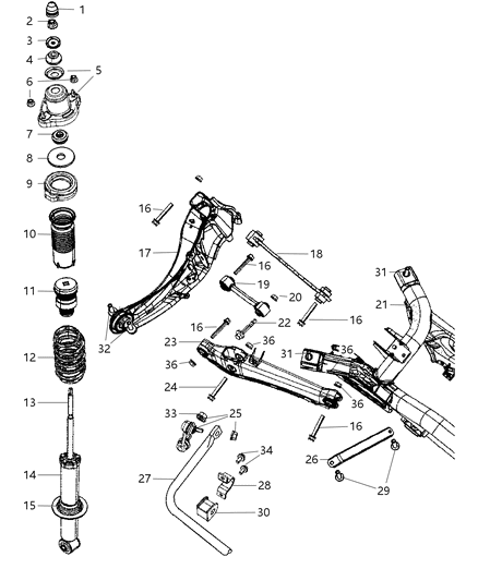 Link Kit Stabilizer Bar Diagram for 5174245AA