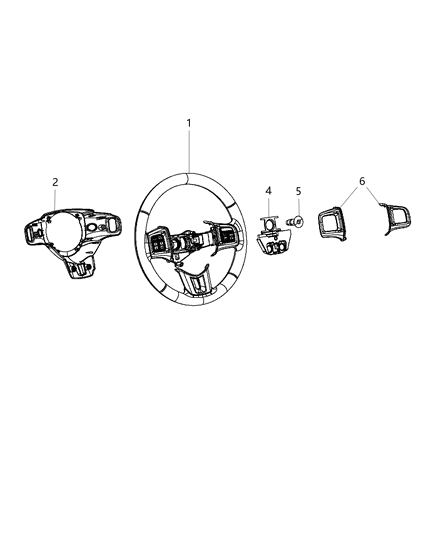 2011 Dodge Grand Caravan Wheel Steering Diagram for 1VH72DX9AA