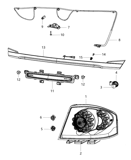 Applique License Lamp Diagram for 68082982AC
