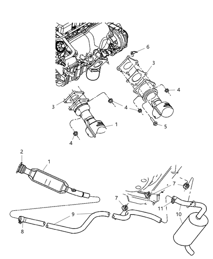 Pipe Exhaust Extension Diagram for 5085910AB