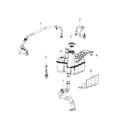 Hose Coolant Bottle Return Diagram for 68228501AA
