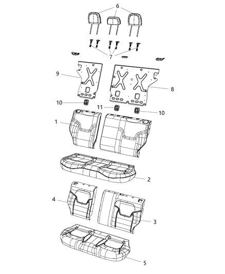 2001 Chrysler Sebring Cover Rear Seat Back Diagram for 6SF74PXRAA
